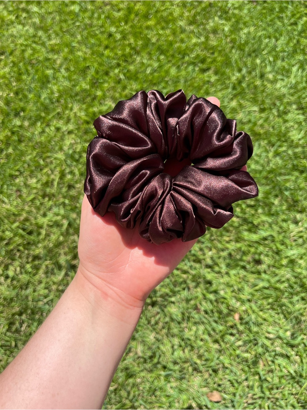 Handmade Dark Chocolate Satin Scrunchie